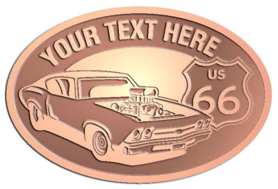 Custom Crest - customized and personalized your way - Car designs - US route 66 - vintage cars - classic cars - sports car - hot rod - your text, route 66, route sixty six, route sixty-six, historic highway, historic road, mother road