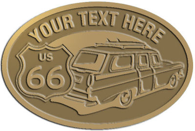 Custom Crest - customized and personalized your way - Car designs - US route 66 - vintage cars - classic cars - corvette - sports car - your text, route 66, route sixty six, route sixty-six, historic highway, historic road, mother road, transportation