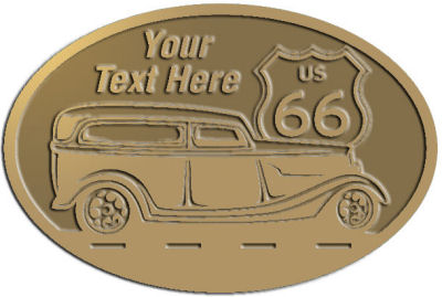 Custom Crest - customized and personalized your way - Car designs - US route 66 - vintage cars - classic cars - roadster - your text, route 66, route sixty six, route sixty-six, historic highway, historic road, mother road, transportation