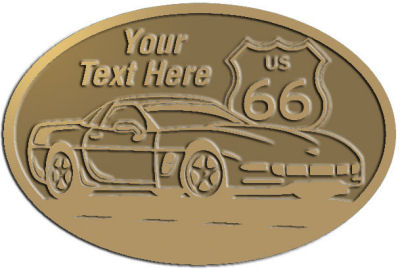 Custom Crest - customized and personalized your way - Car designs - US route 66 - vintage cars - classic cars - corvette - your text, route 66, route sixty six, route sixty-six, historic highway, historic road, mother road, transportation