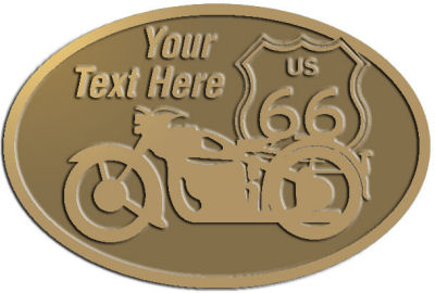 Custom Crest - customized and personalized your way - Motorcycle Designs - US 66 - route 66 - chopper, motorcycle - your text, motorcycles, motor bikes, racing, motor, motorsports, motor-sports, transportation, metal