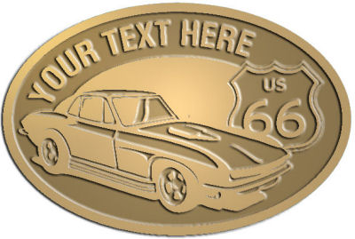 Custom Crest - customized and personalized your way - Car designs - US route 66 - vintage cars - corvette - classic cars - sports car - your text, route 66, route sixty six, route sixty-six, historic highway, historic road, mother road, transportation