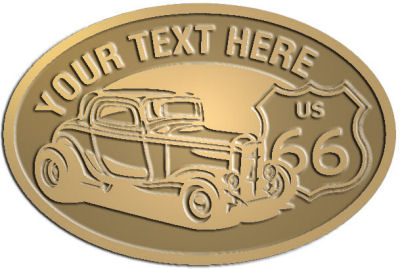 Custom Crest - customized and personalized your way - Car designs - US route 66 - vintage cars - classic cars - roadster - your text, route 66, route sixty six, route sixty-six, historic highway, historic road, mother road, transportation