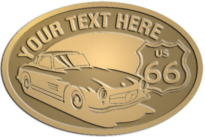 Custom Crest - customized and personalized your way - Car designs - US route 66 - vintage cars - classic cars - sports car - your text, route 66, route sixty six, route sixty-six, historic highway, historic road, mother road, transportation