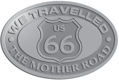 Custom Crest - customized and personalized your way - Route 66 - US 66 - historic - the mother road, route 66, route sixty six, route sixty-six, historic highway, historic road, mother road, metal