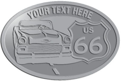 Custom Crest - customized and personalized your way - Car designs - US route 66 - vintage cars - classic cars - roadster - your text, route 66, route sixty six, route sixty-six, historic highway, historic road, mother road, transportation