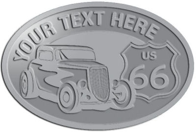 Custom Crest - customized and personalized your way - Car designs - US route 66 - vintage cars - classic cars - roadster - your text, route 66, route sixty six, route sixty-six, historic highway, historic road, mother road, transportation