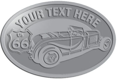 Custom Crest - customized and personalized your way - Car designs - US route 66 - vintage cars - classic cars - convertible - sports car - your text, route 66, route sixty six, route sixty-six, historic highway, historic road, mother road
