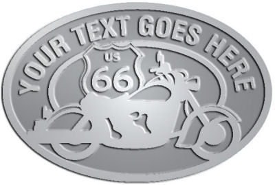 Custom Crest - customized and personalized your way - Motorcycle Designs - US 66 - route 66 - chopper, motorcycle - your text, motorcycles, motor bikes, racing, motor, motorsports, motor-sports, transportation, metal