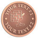 Ace Recognition Copper Coin, Lapel, Plaque - with your text and logo - chimney, masonry, bricklayers, bricklaying, brickmasons, blockmasons, stonemasons, brick trowels, bricks, chimneys, trowels