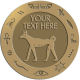 Ace Recognition Gold Buckle, Coin, Lapel, KeyTag, Medal, Pendant, Plaque - with your text and logo - egyptian, hieroglyphics, creatures, mythology, hound dogs