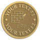 Ace Recognition Gold Coin, Lapel, Plaque - with your text and logo - chimney, masonry, bricklayers, bricklaying, brickmasons, blockmasons, stonemasons, brick trowels, bricks, chimneys, trowels