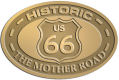 Ace Recognition Gold Crest, Lapel, Plaque - with your text and logo - Route 66 - US 66 - historic - the mother road, route 66, route sixty six, route sixty-six, historic highway, historic road, mother road, metal