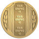 Ace Recognition Gold Buckle, Coin, KeyTag, Lapel, Medal, Pendant, Plaque - with your text and logo - greek pillars, greek temples, laurel, greek motifs