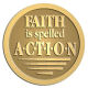 Ace Recognition Gold Buckle, Coin, KeyTag, Lapel, Medal, Pendant, Plaque - with your text and logo - motivational, inspirational, faith is action