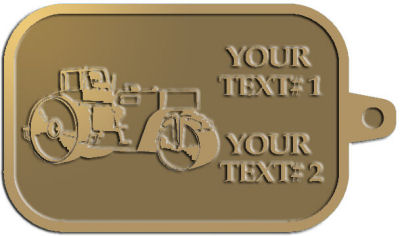 Custom Key Tag - customized and personalized your way - asphalt paving machine, paver, roller, machinery, equipment, heavy, steam rollers, steamrollers, drum compactors