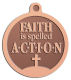 Ace Recognition Copper KeyTag, Medal, Pendant - with your text and logo - motivational, inspirational, faith is action