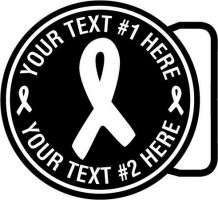 Custom pewter or zinc Belt Buckle - customized and personalized your way - Awareness - ribbon - your text, metal