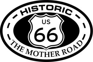 Custom pewter or zinc Crest - customized and personalized your way - Route 66 - US 66 - historic - the mother road, route 66, route sixty six, route sixty-six, historic highway, historic road, mother road, metal