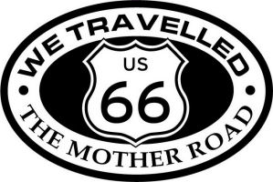 Custom pewter or zinc Crest - customized and personalized your way - Route 66 - US 66 - historic - the mother road, route 66, route sixty six, route sixty-six, historic highway, historic road, mother road, metal