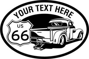 Custom pewter or zinc Crest - customized and personalized your way - Truck designs - US route 66 - vintage trucks - classic trucks - trucks - pickup - your text, route 66, route sixty six, route sixty-six, historic highway, historic road, mother road