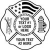 Fire Fighter, Maltese Cross  Ladder, USA Flag, Fire Hydrant