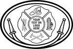 Fire Fighter, Maltese Cross  Hose, Ladder, Helmet, Fire Hydrant, Axe