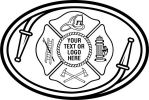 Fire Department, Maltese Cross  Hose, Ladder, Helmet, Fire Hydrant, Axe