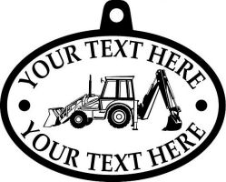 Custom pewter or zinc Pendant - customized and personalized your way - front loaders, excavators, back hoes, backhoes, loaders, trenchers, excavators, excavating, equipment, diggers