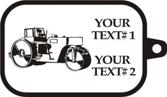 Custom pewter or zinc Key Tag - customized and personalized your way - asphalt paving machine, paver, roller, machinery, equipment, heavy, steam rollers, steamrollers, drum compactors