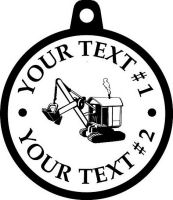 Custom pewter or zinc Pendant - customized and personalized your way - diggers, excavators, excavation, excavation equipment, excavation machines, excavation machinery, digger tractors, crawler excavators
