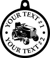 Custom pewter or zinc Pendant - customized and personalized your way - lawn tractors, riding mowers, garden tractors, lawn mowers