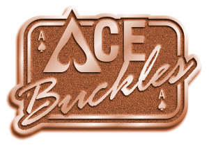 Example of how your buckle may look when it has been producted - notice how the black sections in the artwork are raised, the white sections are recessed